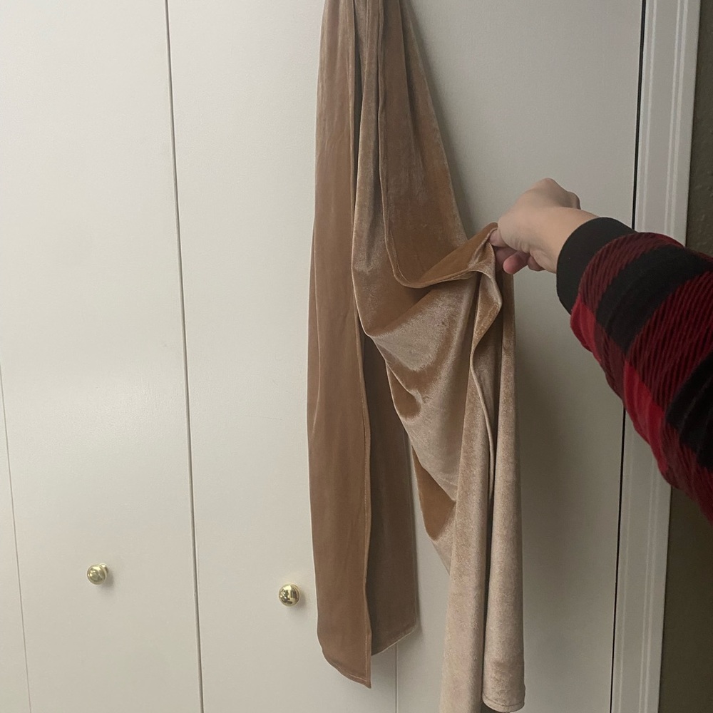 Huge Velvet Pashmina Scarf in Iridescent Camel